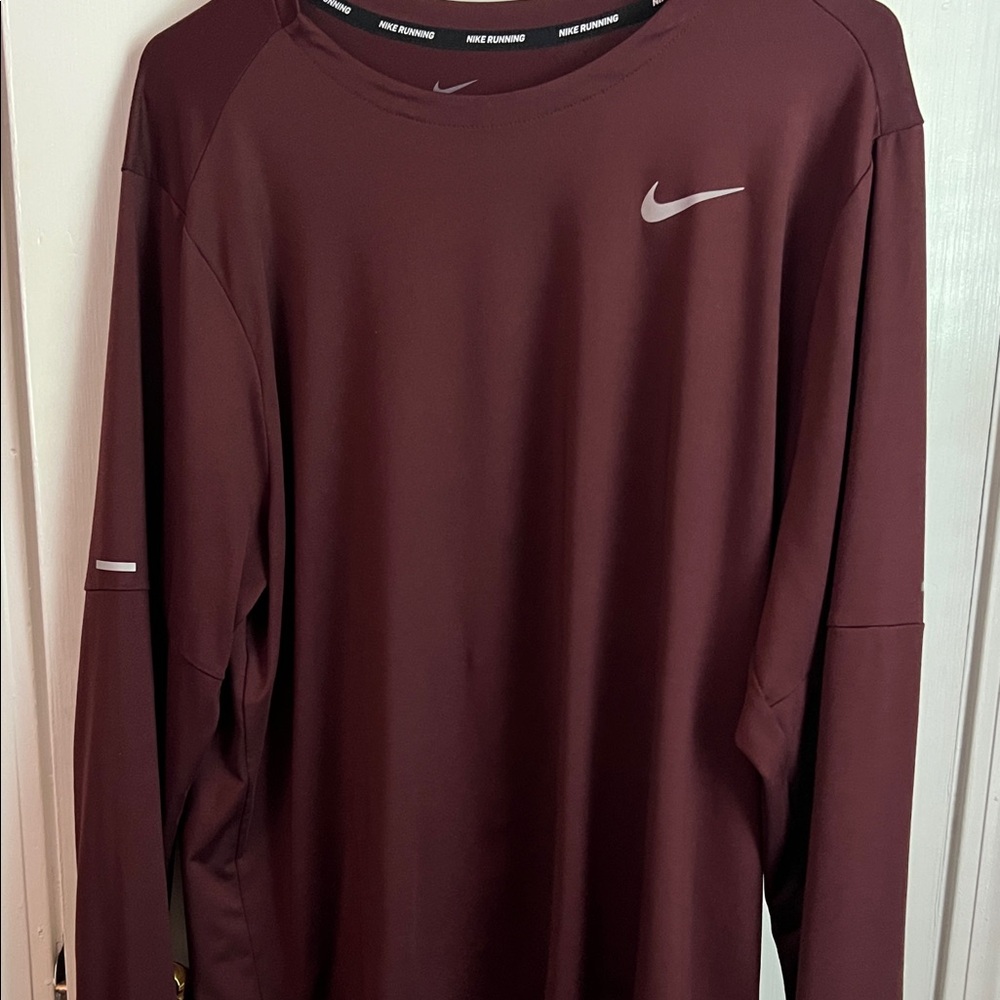 Nike running maroon long sleeve